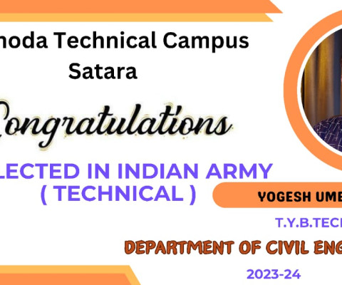 Selected in Indian Army (Technical)