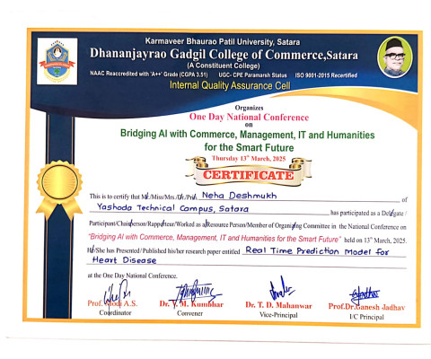 Participation in One Day National Conference on Bridging AI with Commerce 