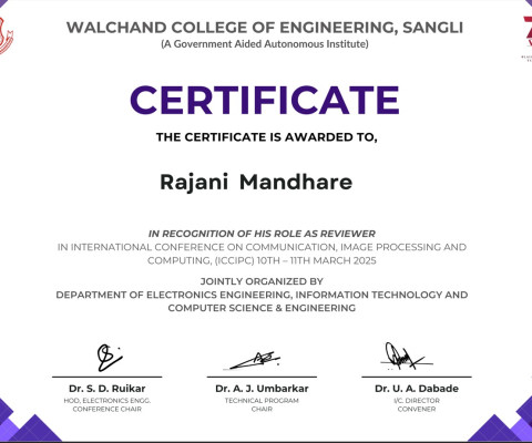 Honored as Reviewer at International Conference 