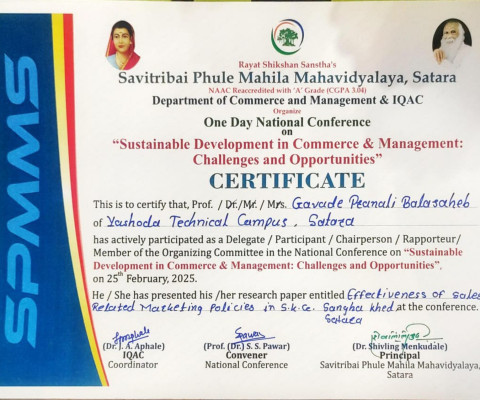 Research Paper Presentation at National Conference