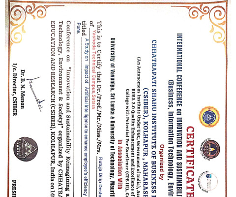 Research Paper Present at International Conference