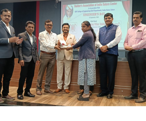 Academic Excellence Felicitation on Engineers' Day by Builders Association of India – Satara Centre