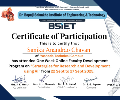 Faculty Development Program Organised by Dr. Bapuji Salunkhe Institute 