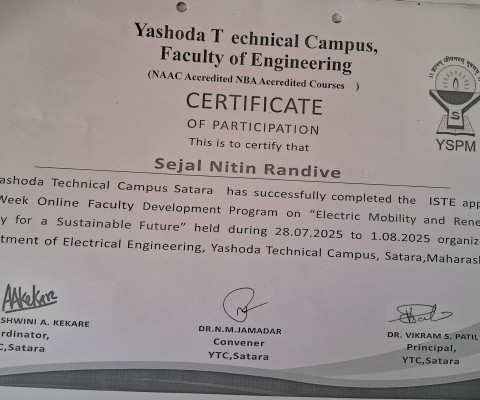 Faculty Development Program organised by Yashoda Technical Campus