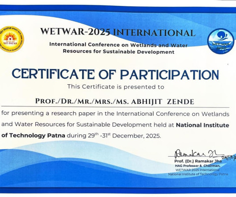 Internation conference on Wetlands and Water Resources for Sustainable Development