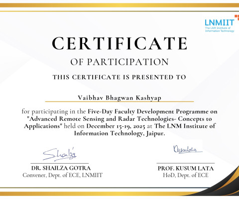 Advance Remote Sensing and Radar Technologies-Concepts to Applications