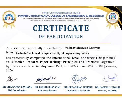 Effective Research paper writing: Principles and Practices