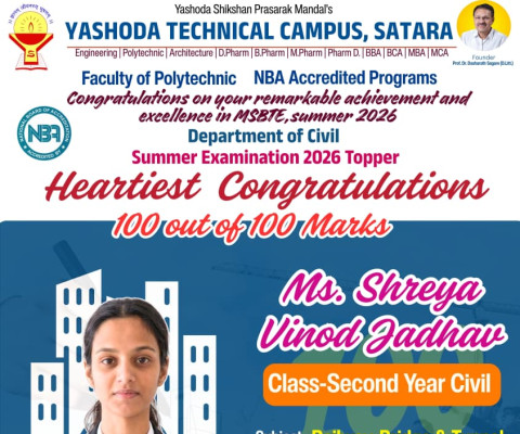 Outstanding Academic Achievement: Shreya Jadhav Secures 100/100 in MSBTE Exam