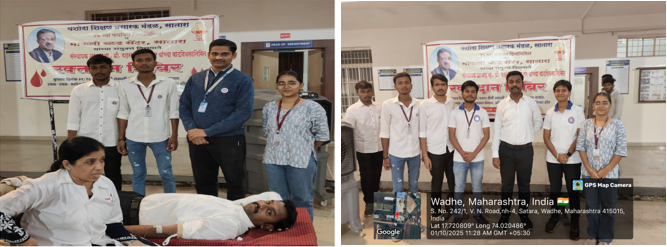 AI & DS Department Participates in Blood Donation Camp on YSPM’s 17th Foundation Day